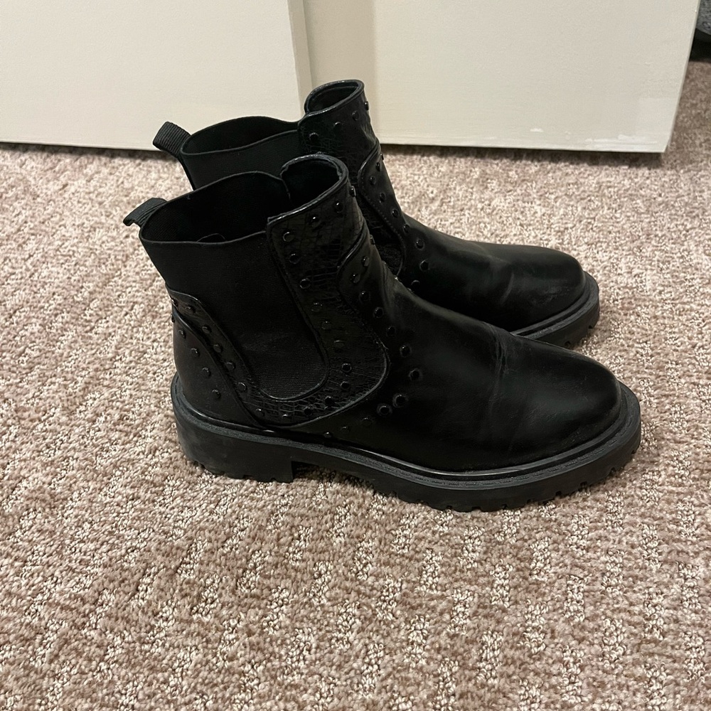Black studded boots